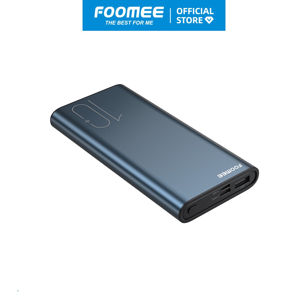 Pin sạc dự phòng 10000mAh FOOMEE RS10 - Đầu Vào Type C và Micro Hỗ Trợ Sạc Nhanh - Bảo Hành 1 Đổi 1 Trong 12 Tháng