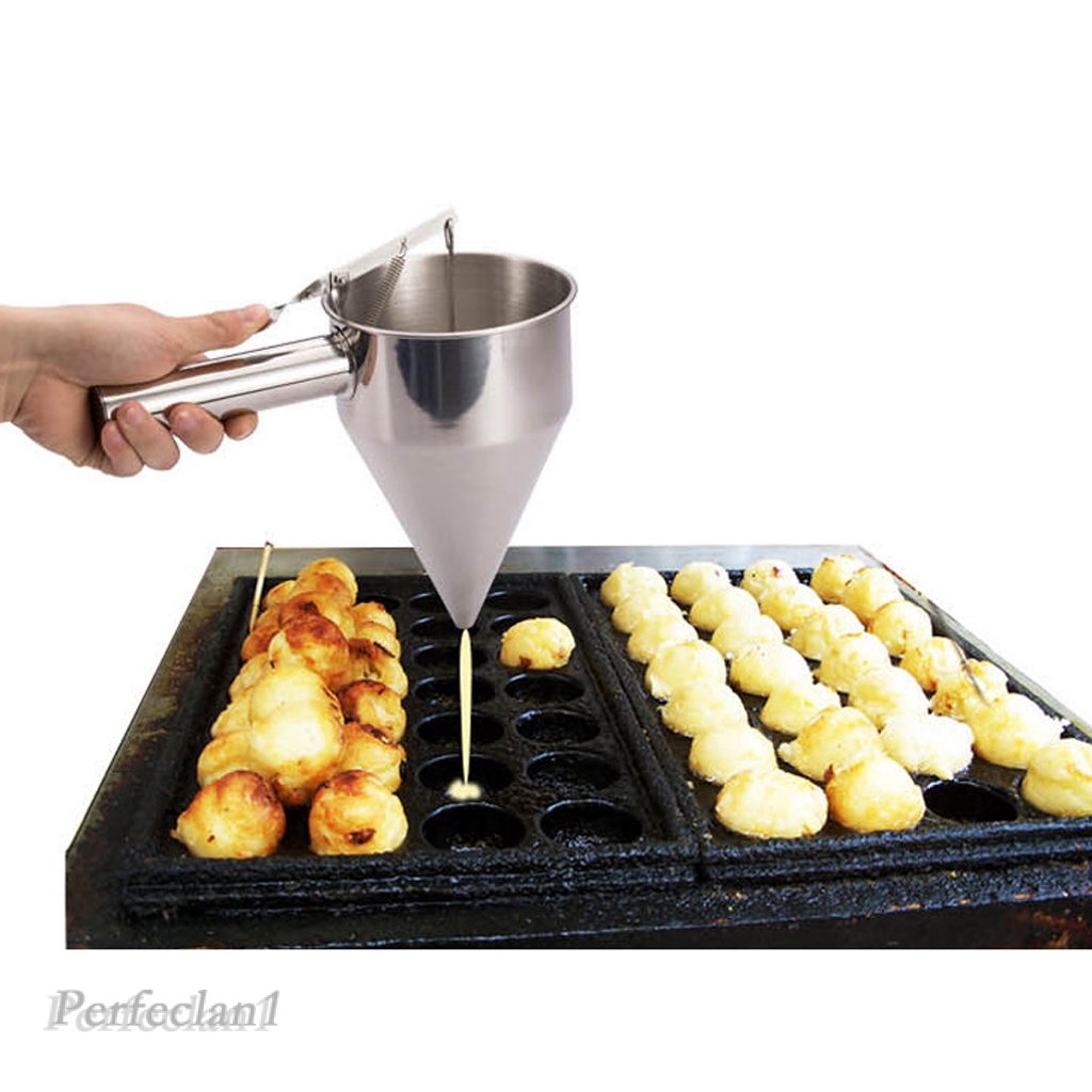 Phễu Làm Bánh Bạch Tuộc Bằng Thép Không Gỉ Có Giá Đỡ Cho Nhà Bếp Khách Sạn