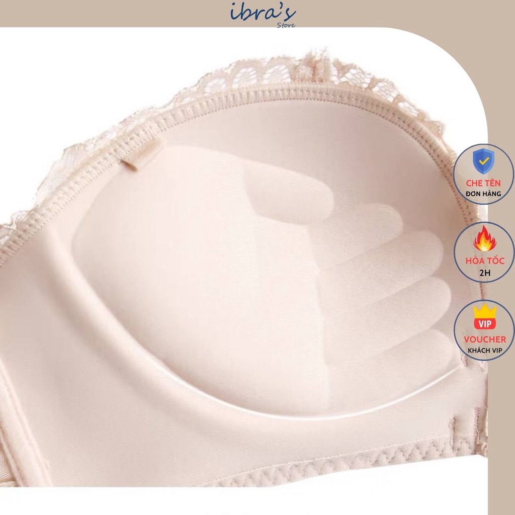 Áo Nâng Ngực Không Dây iBRA's Tạo Khe Sexy Chống Tuột Áo Lót Không dây cài trước nam châm cao cấp viền Ren gợi cảm A24