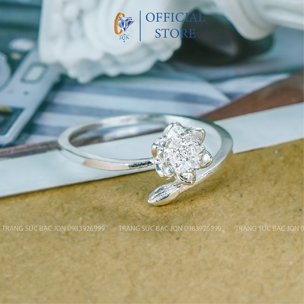 Nhẫn Nữ Hở JQN Nhẫn Sen Bạc Ta Xinh Xắn N07