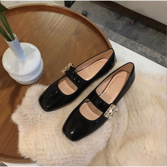 Sẵn form bé Giày búp bê đế vuông, quai chéo cực xinh - P001