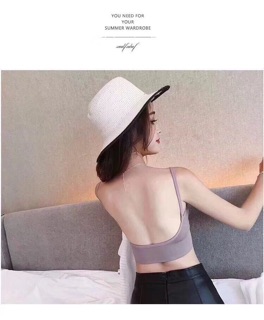 Áo bra gân 2 dây cổ V