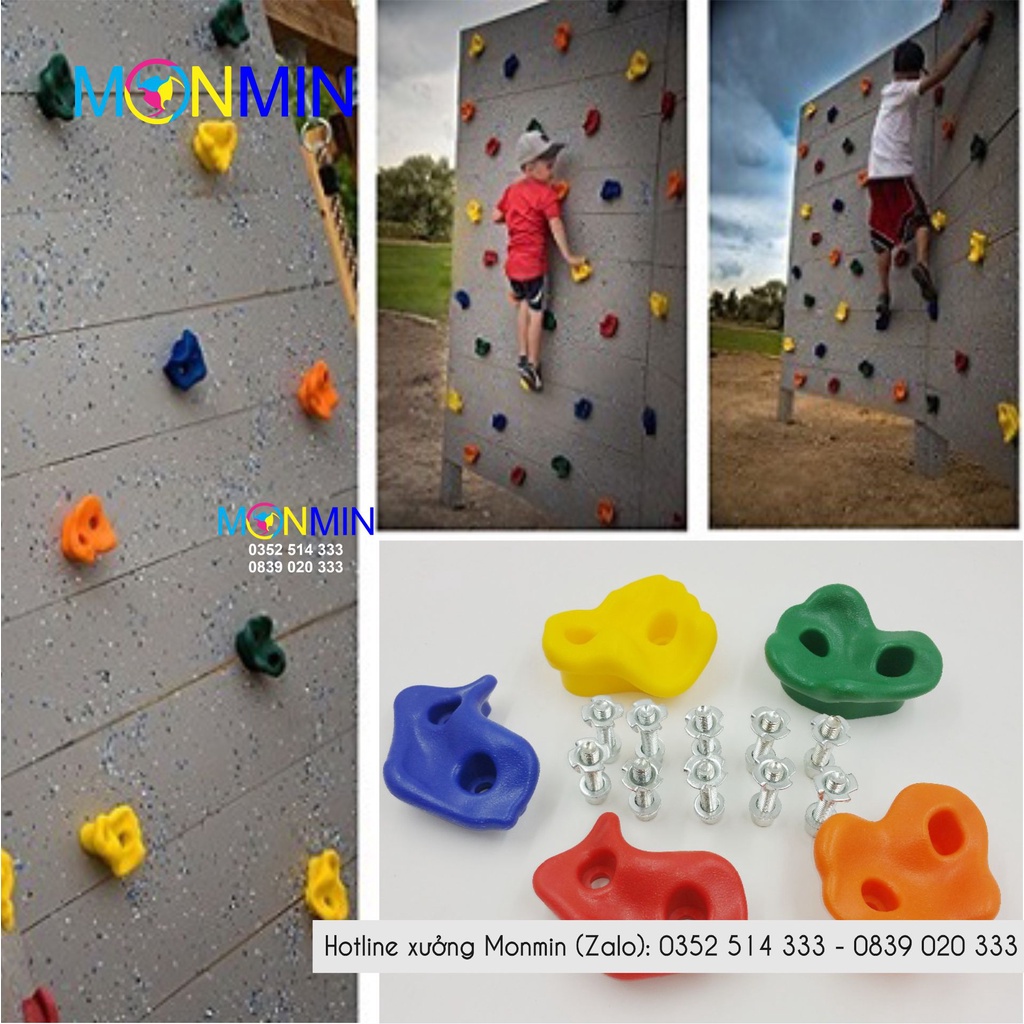 Mấu Leo Núi Trẻ Em Monmin Gắn Tường Trong Nhà, Ngoài Trời - Hàng Cao Cấp