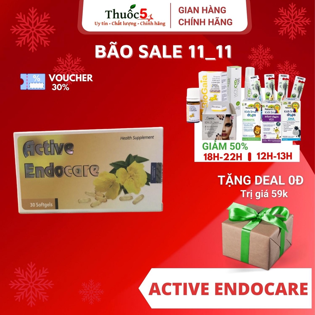 Active Endocare - Xua tan triệu chứng do thiếu hụt nội tiết tố nữ - Hộp 30 viên