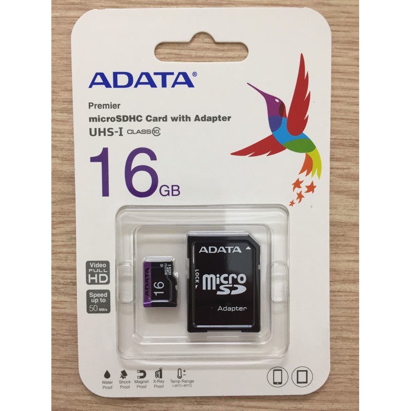 [SALE 10%] Thẻ nhớ nhỏ Micro SD Adata 16GB, 32GB, 64GB Class 10 kèm adapter