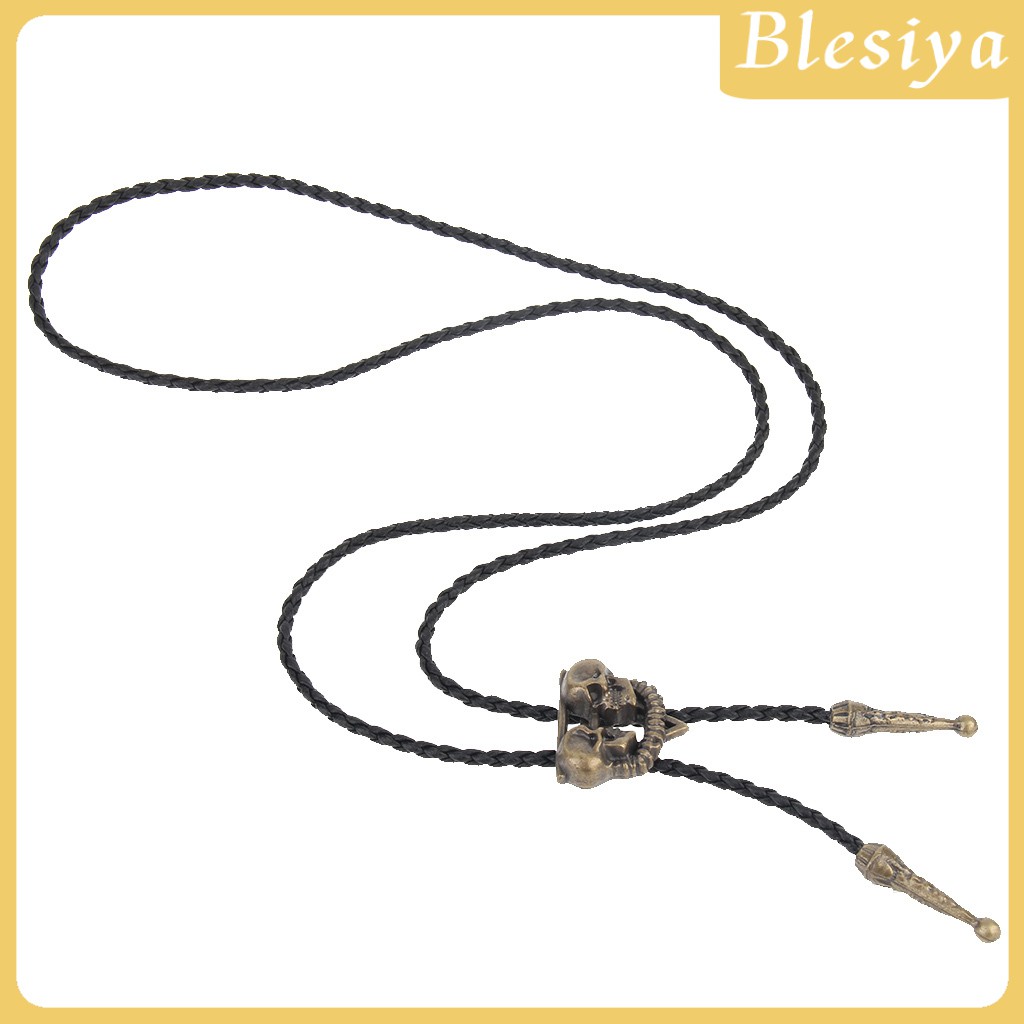 (Hàng Mới Về) Vòng Cổ Da Mặt Đầu Lâu Phong Cách Cao Bồi Phương Tây