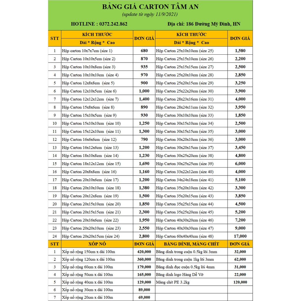 20x10x6 Hộp carton đóng hàng S17