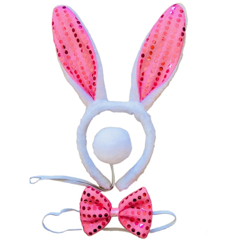 Bộ 3 Băng Đô Tai Thỏ Hoạt Hình Dùng Hóa Trang