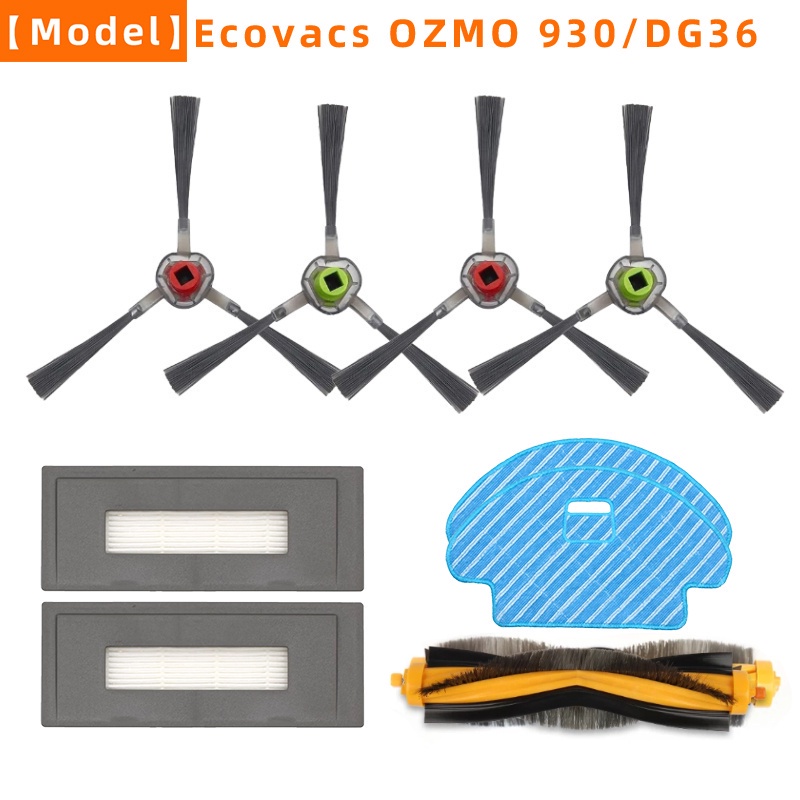 Thích hợp cho máy hút bụi robot Ecovacs Deebot OZMO 930 bàn chải chính bên bàn chải con lăn bộ lọc lưới lau phụ kiện vải