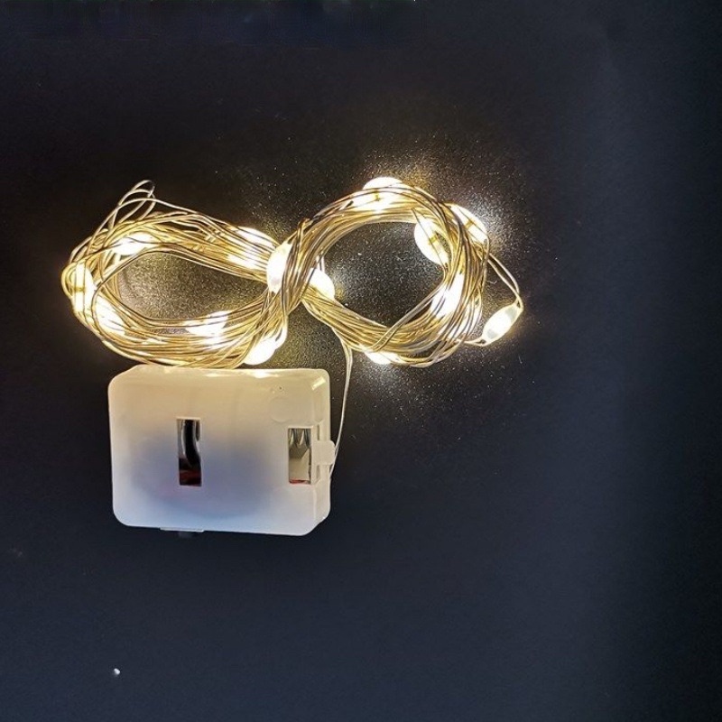 Dây đèn led đom đóm trang trí có sẵn pin dài 2m