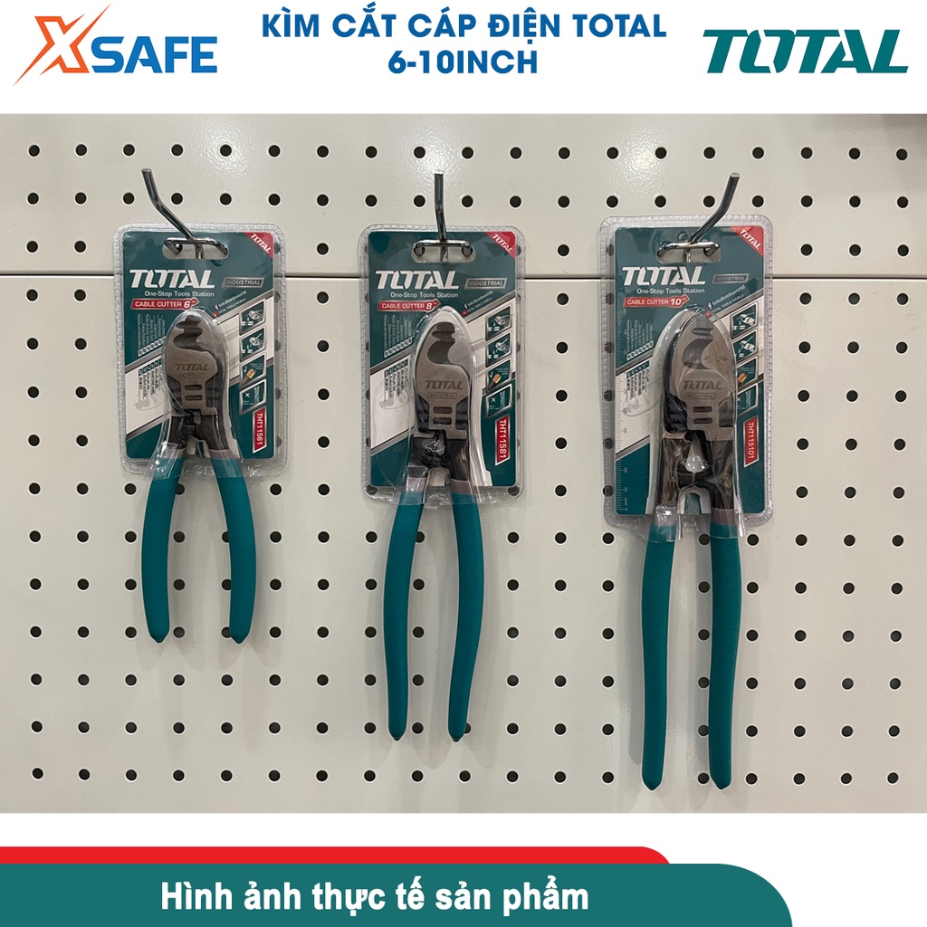 Kìm cắt cáp chuyên dụng TOTAL thép carbon 55# đen bóng, siêu cứng, chống rỉ sét cong vênh cắt dây điện, cáp nhôm, đồng