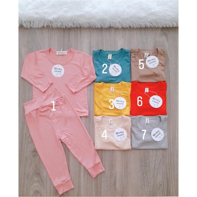 Bộ Minky Mom thu đông dài tay cho bé gái từ 3 tháng đến 4 tuổi