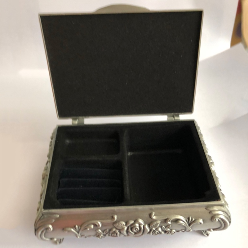 Flgo Hộp Đựng Trang Sức Bằng Hợp Kim Sơn Vẽ Hoa Trang Trí Vòng Tay Vòng cổ