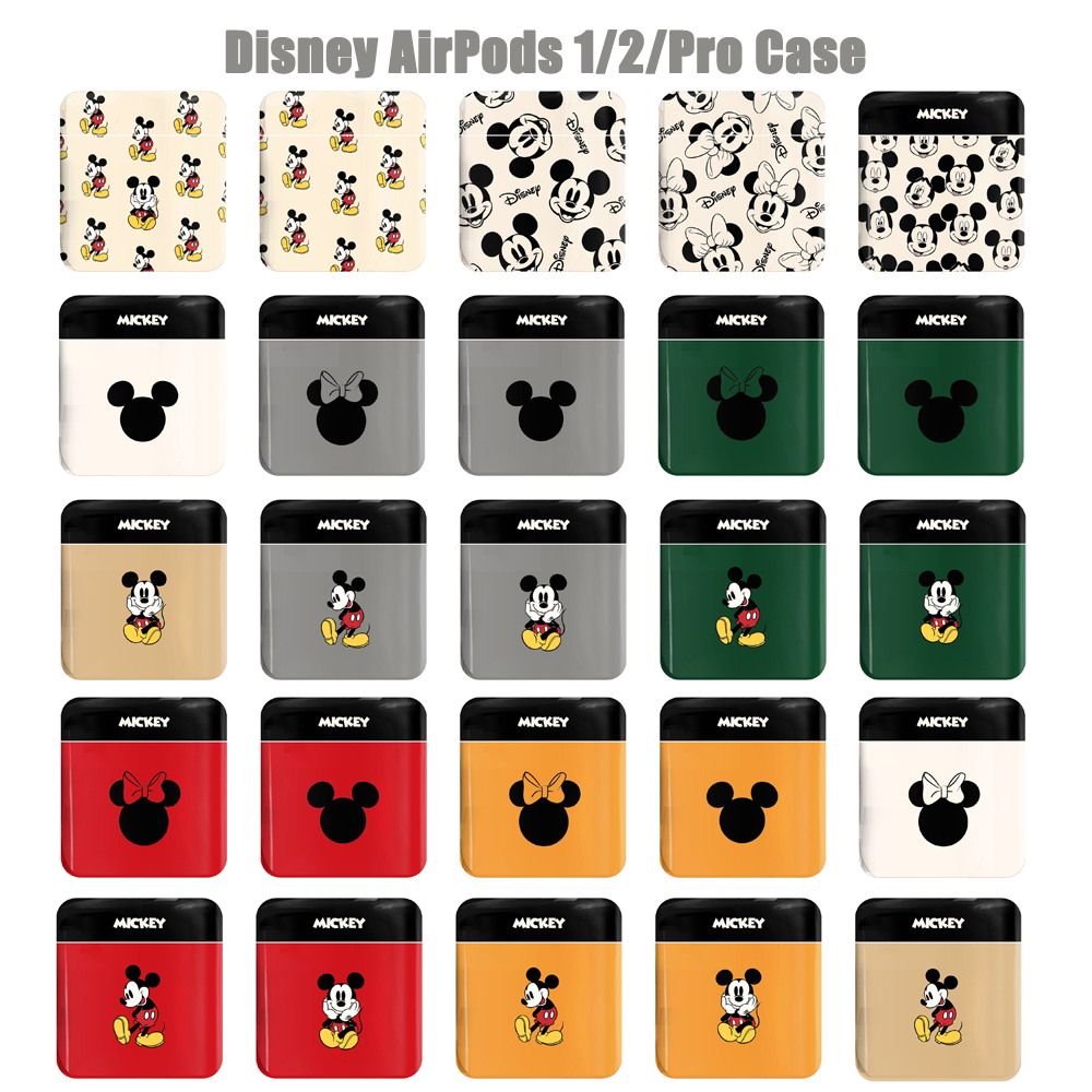 DISNEY MINNIE Vỏ Đựng Bảo Vệ Hộp Sạc Tai Nghe Airpods 2 Hình Chuột Mickey Xinh Xắn