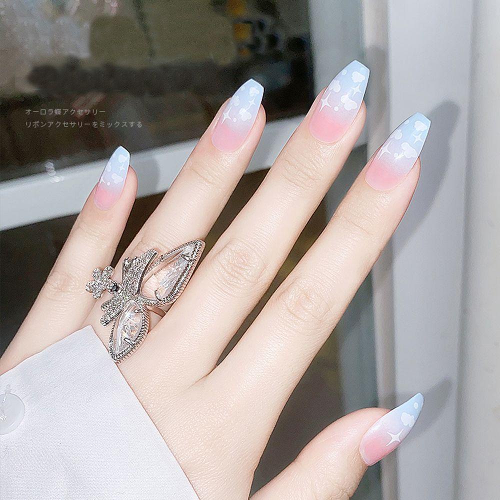 Hộp 24 Móng Tay Giả Múa Ba Lê Trang Trí Nghệ Thuật