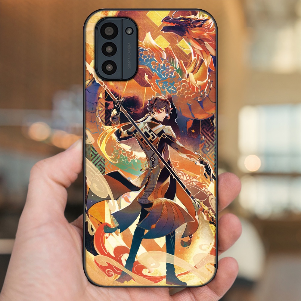 Ốp lưng Nokia G21 viền đen in hình Zhongli Genshin Impact