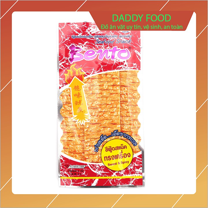  1 dây Snack MỰC BENTO thái lan đủ 4 màu đỏ, vàng, cam, xanh cho bạn lựa chọn dây 13 gói