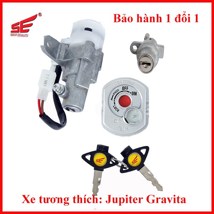 Bộ ổ khóa xe máy JUPITER GRAVITA 2 cạnh thương hiệu SE