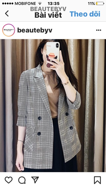 Ảnh THẬT Áo Blazer caro hàng Order cực đẹp có size