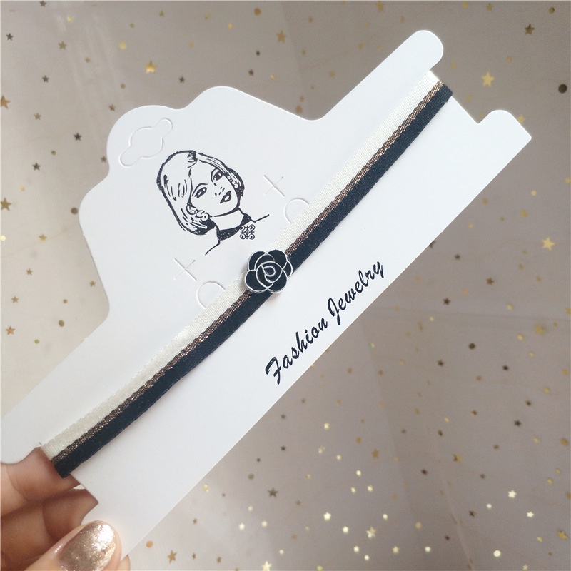 Vòng Cổ choker Nữ Ngắn choker Vải Đen Cổ Điển