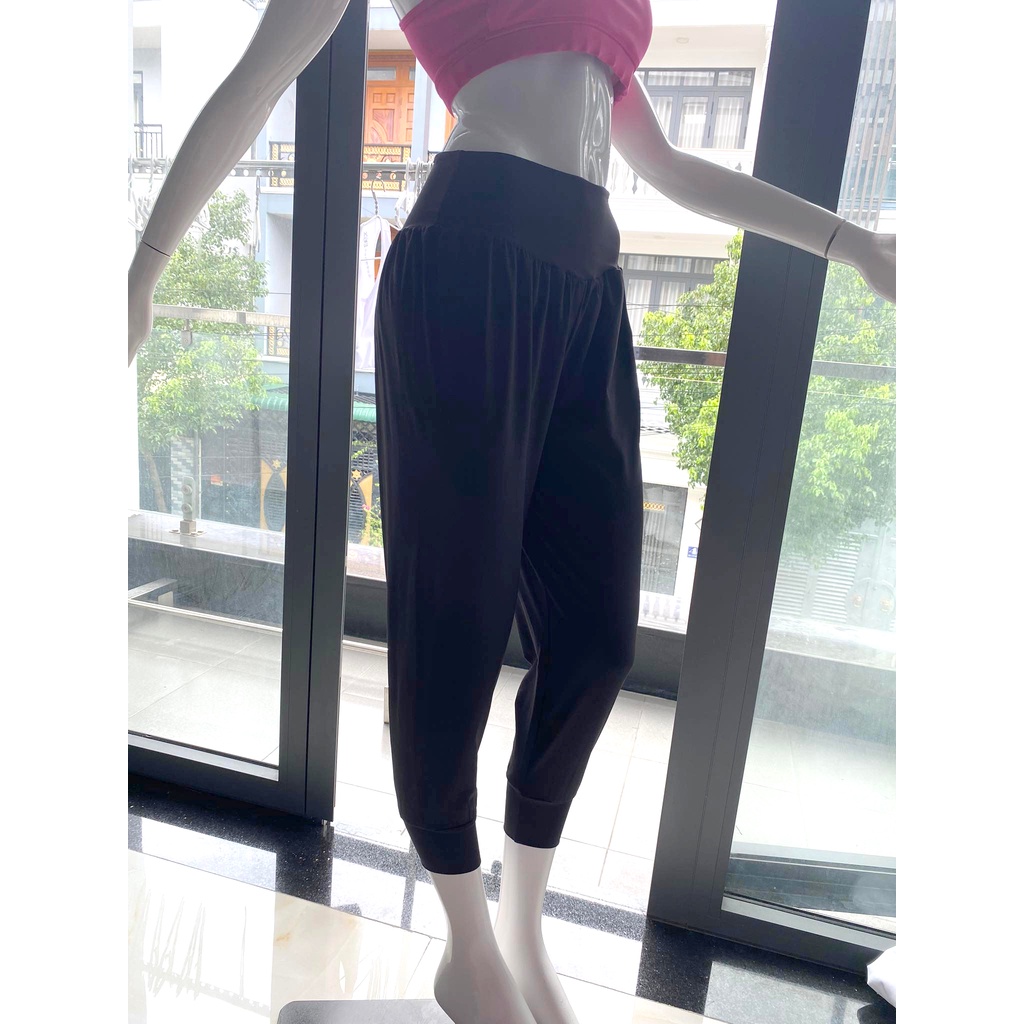 Quần dài alibaba tập gym yoga đi bộ vải thun cotton spandex siêu nhẹ co giãn 4 chiều Minatexsport