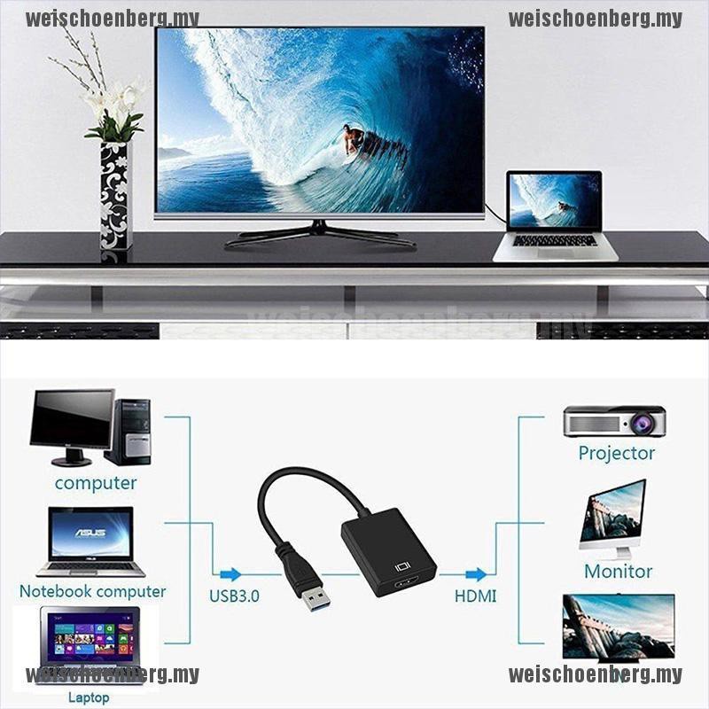 Cáp chuyển đổi âm thanh video từ usb 3.0 sang Vga cho Windows 7/8/10 PC 1080P