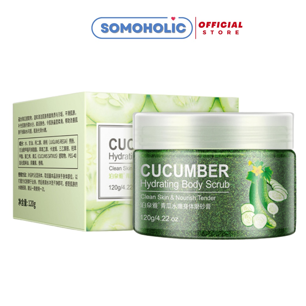 Tẩy da chết toàn thân body dưỡng da trắng sáng mềm mịn chiết xuất Cucumber Bioaqua Somoholic TDC1-CUCUMBER