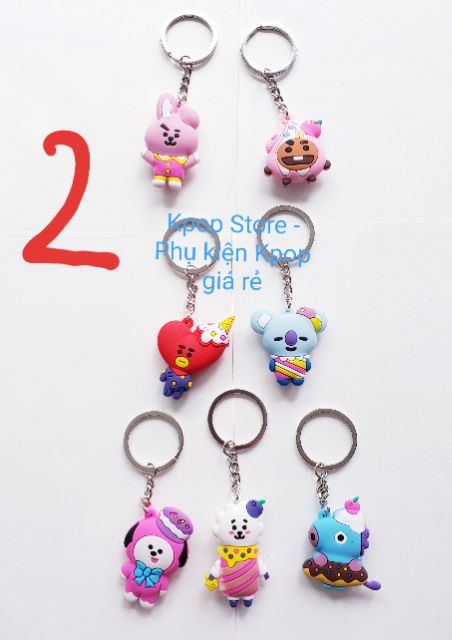 Móc khóa cao su đặc BTS, BT21