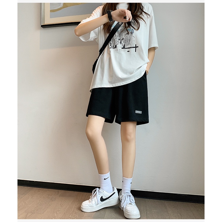 [Mã FAMARAL1 giảm 10K đơn 50K] Quần đùi cạp chun LOGO kiểu short chất thun mềm mát thể thao ulzzang hàn quốc - Cutezoo