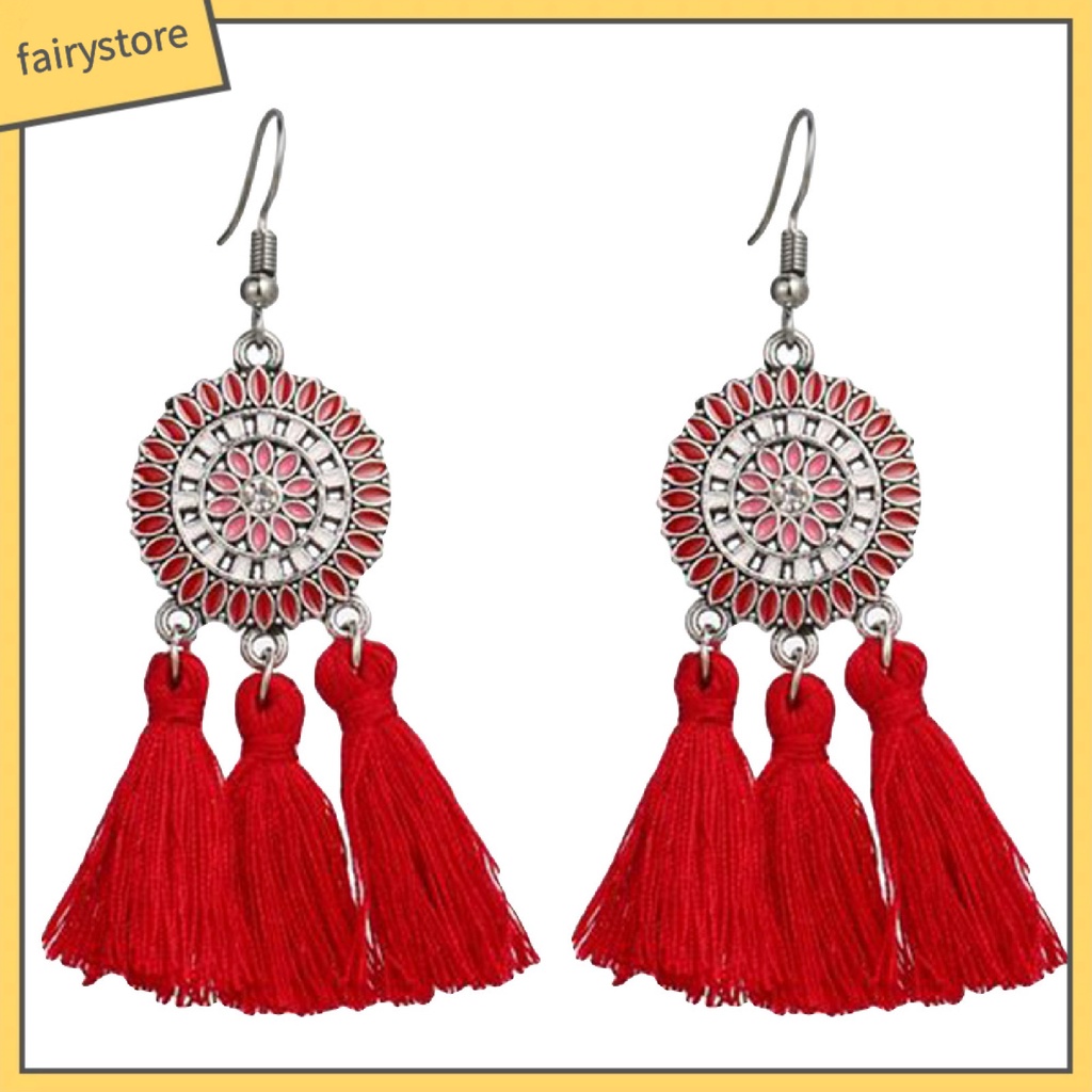 Hoa Tai Tua Rua Dáng Dài Hình Hoa Hướng Dương Bằng Hợp Kim Phong Cách Bohemian