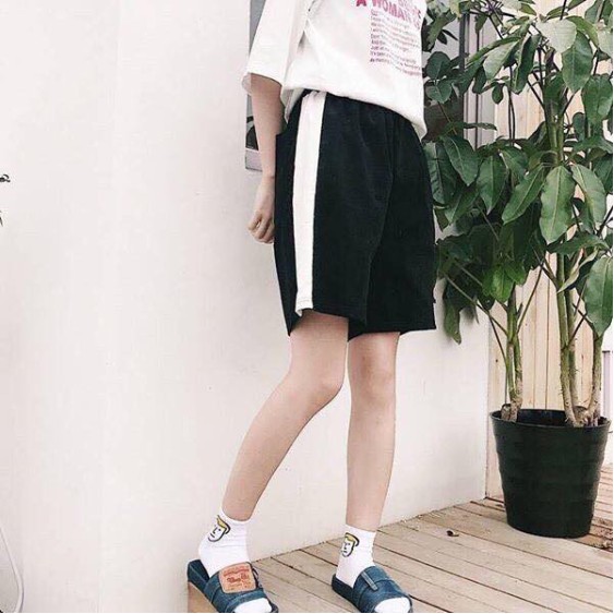 Quần short unisex 1 sọc quần đùi 1 line nam nữ