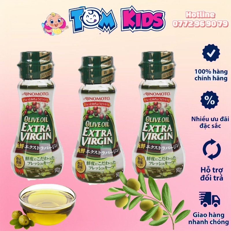 Dầu oliu extra virgin Ajinomoto 70g Nhật 1/2023