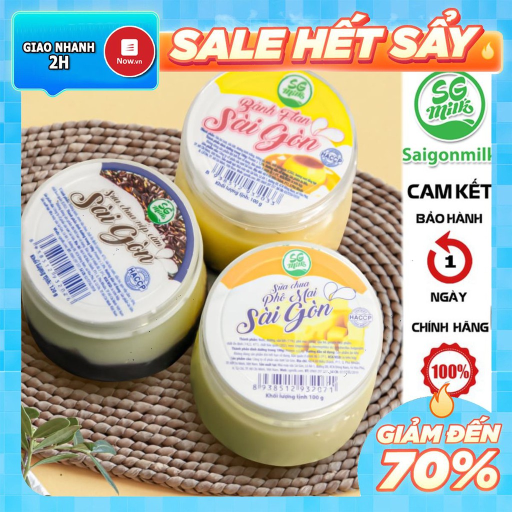 Sữa Chua Phô Mai Sài Gòn - Sgmilk - 1 Lốc 4 Hũ