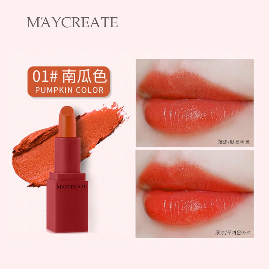 Bộ 5 thỏi son dưỡng ẩm Maycreate ( 5 thỏi son ) + Tặng mặt nạ cao cấp HA