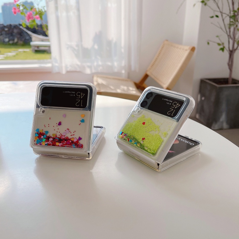 Ốp Điện Thoại Kim Tuyến Nước Nhiều Màu Chống Sốc Cho Samsung Galaxy Z Flip 4 Z Flip 3
