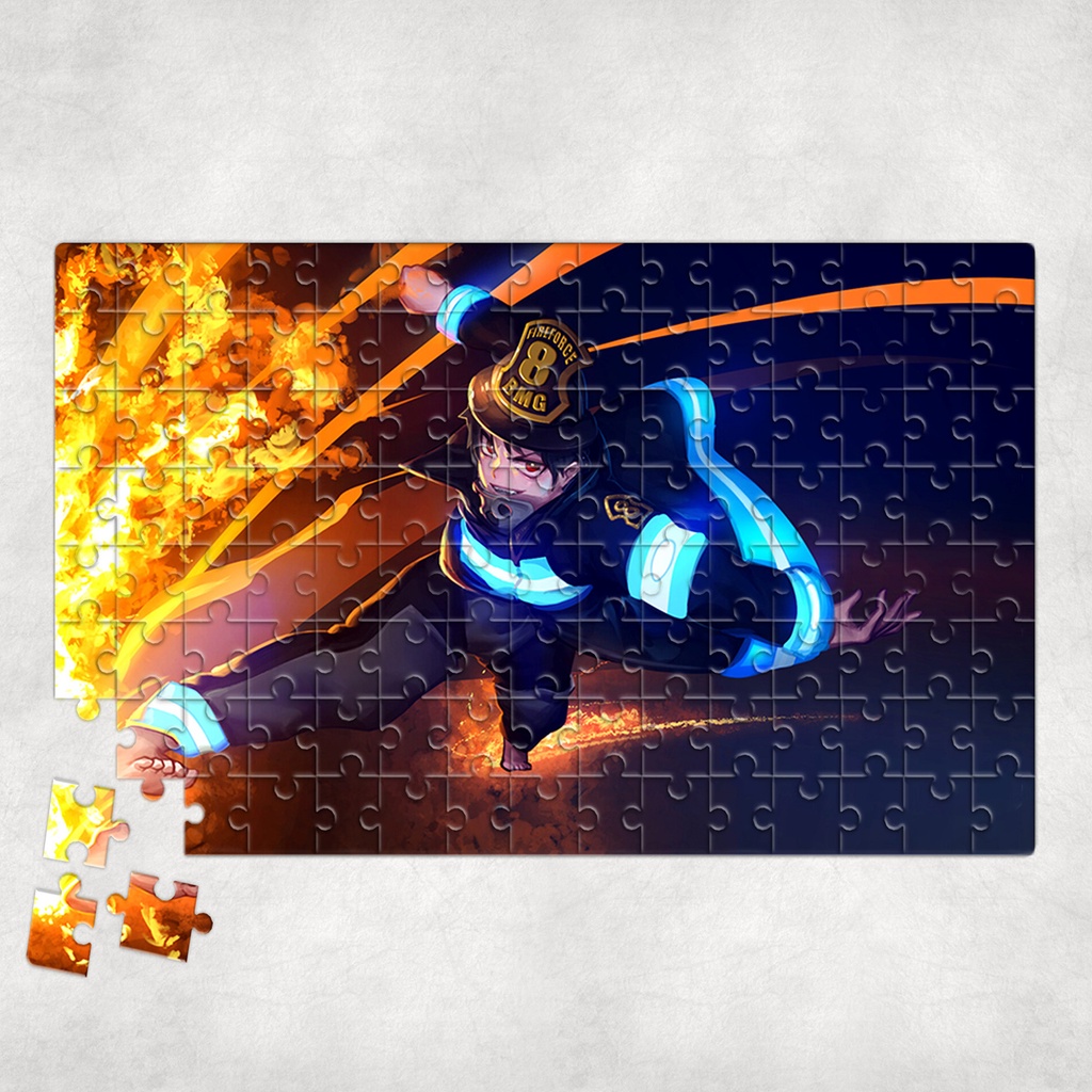 Tranh ghép hình A4, A5 Anime, xếp hình FIRE FORCE - Mẫu 1