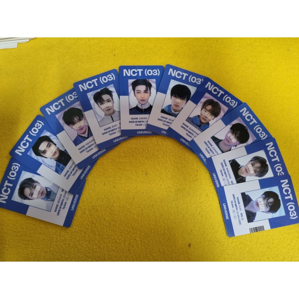 Ảnh photocard NCT Universe ID set NCT127 Dream Wayv Jaemin Jeno Renjun Haechan Jaehyun Doyoung Sungchan Jungwoo