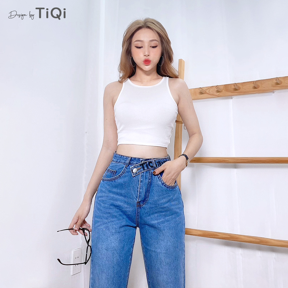 Quần jean baggy nữ lưng cao TiQi Jeans B1-180 | BigBuy360 - bigbuy360.vn