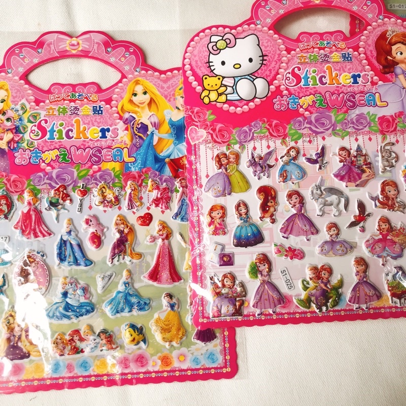 Sticker cute, hình dán cute búp bê, công chúa, thú vật