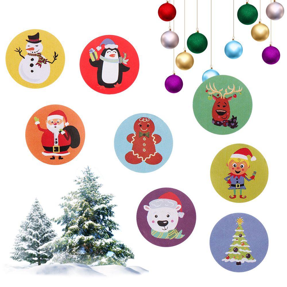 CHOOKEY Cuộn 500 Nhãn Dán Trang Trí Hộp Quà Giáng Sinh