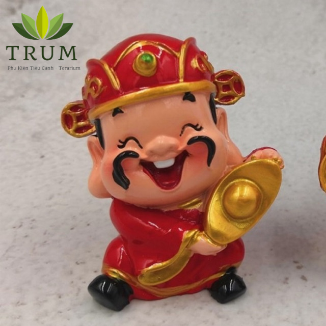 Tượng Thần Tài Composite Cao 7cm phụ kiện tranh trí tiểu cảnh cây phong thuỷ- Terrarium
