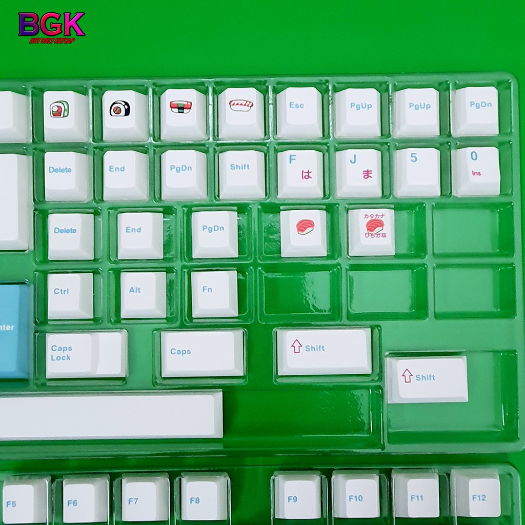 Bộ Keycap Sushi Song Ngữ Anh - Nhật Thick PBT Cherry Profile Dye Sub 135 Nút cân được hầu hết các layout