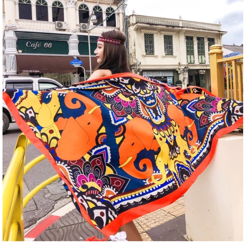 Khăn Đi Biển Hoạ Tiết Siêu Rực Rỡ Hàng Đẹp Loại 1