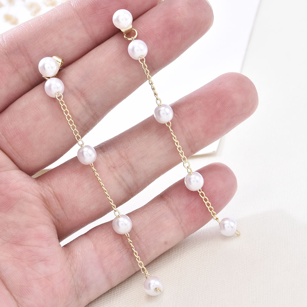 Đôi Khuyên Tai Dáng Dài Đính Ngọc Trai Nhân Tạo Thời Trang Dành Cho Nữ Yanqueens Trang sứ Quà tặng