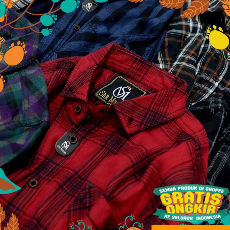 Áo Sơ Mi flannel Cao Cấp Màu Trắng Đen Đỏ Xanh Lam size Lớn / Bruno_outfit Cho Nam distro