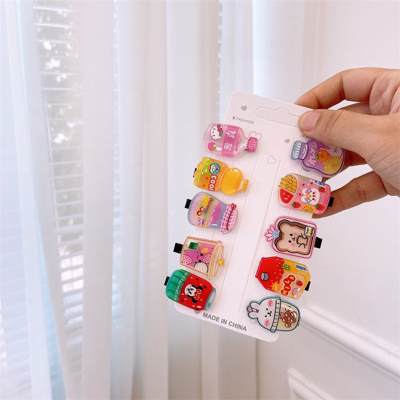 Set 7 Kẹp Tóc Hình Bình Nước Bằng Nhựa Acrylic Cho Bé Gái