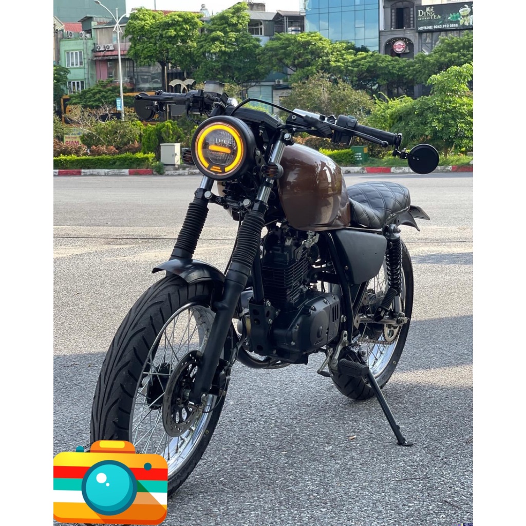 Gương gù classic hình tròn, có báng gập, độ mọi dòng xe vespa, classic, cafe racer....