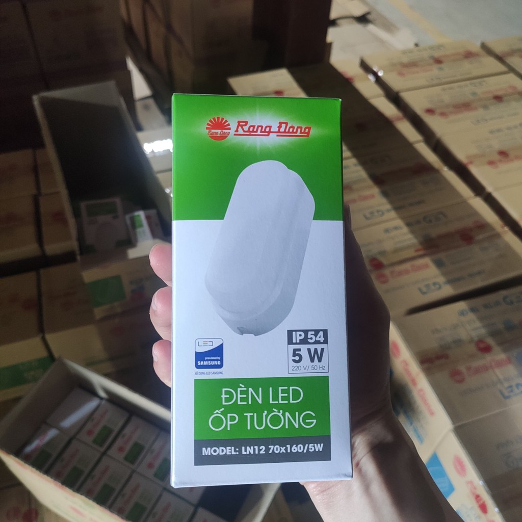 Đèn LED gắn tường, ốp trần nổi chống nước, chống bụi 5W/10W Rạng Đông, 70x160/5W  90x195/10W