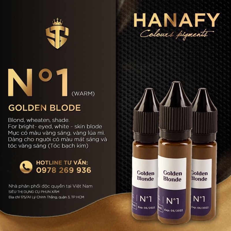 Mực Phun Xăm Hanafy Của Nga lên màu đẹp tự nhiên dùng điêu khắc đi hairstroke đặc biệt ombre đẹp | Mực Phun Xăm