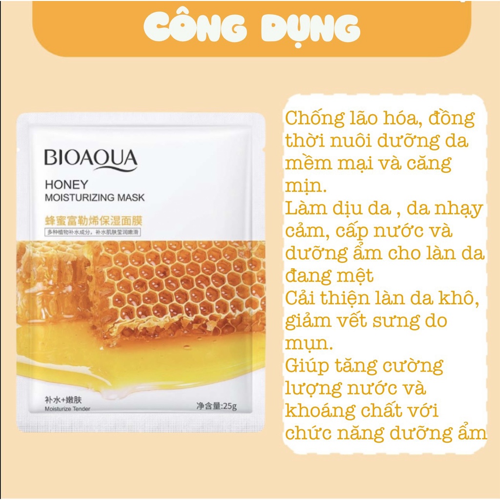 MẶT NẠ GIẤY CHIẾT XUẤT TỪ MẬT ONG DỊU NHẸ LÀNH TÍNH NUÔI DƯỠNG LÀN DA TỪ SÂU BÊN TRONG zuzu